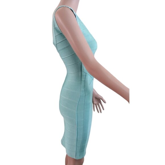 Rachael G Stretch Strappy Dress in Blue-Green Size S. - Picture 2 of 13